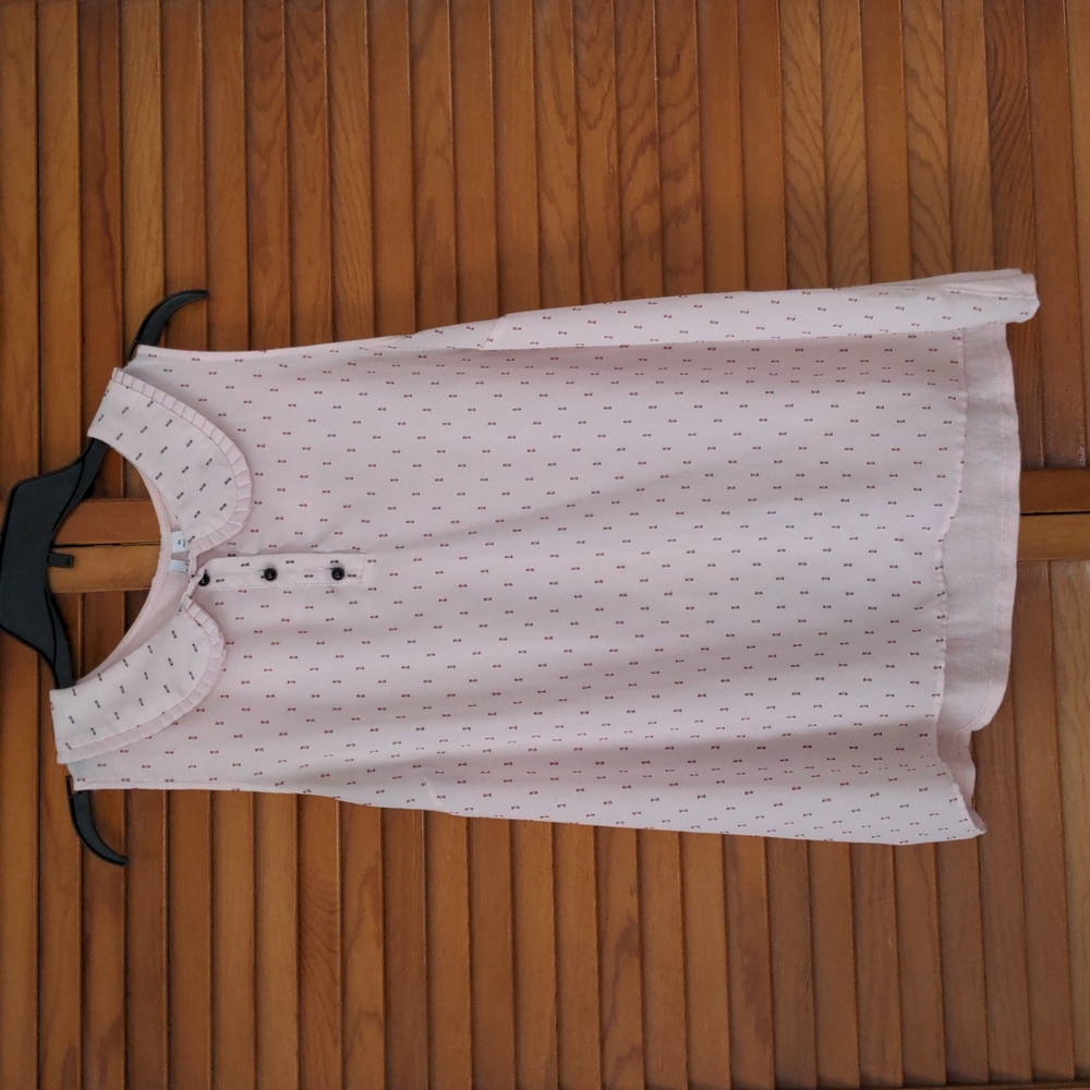 ELLE Sleevless Peter Pan Collar Light Pink Blouse